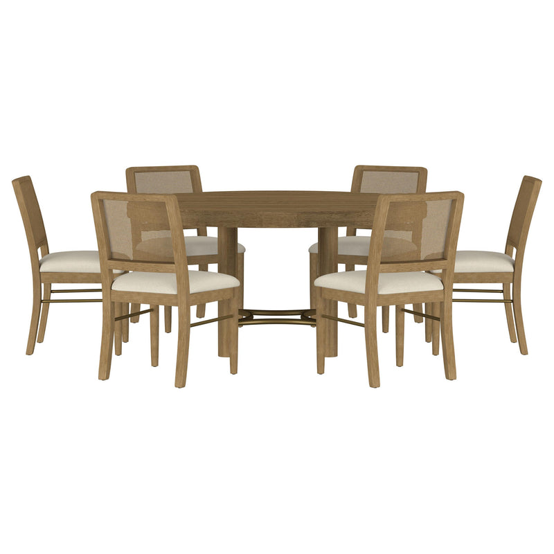 Arini 7-piece Round Dining Room Table Set Sand Wash - 108930-S7W