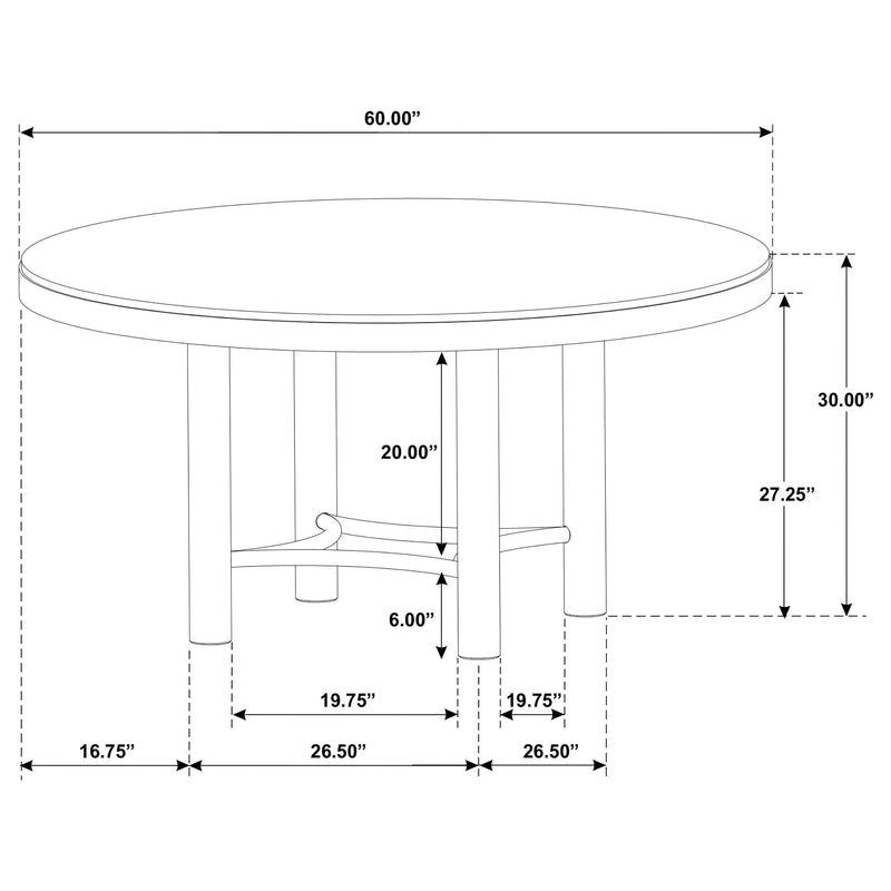 Arini 7-piece Round Dining Table Set Sand Wash and Black - 108930-S7B