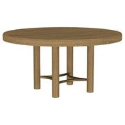 Arini 7-piece Round Dining Table Set Sand Wash and Black - 108930-S7B