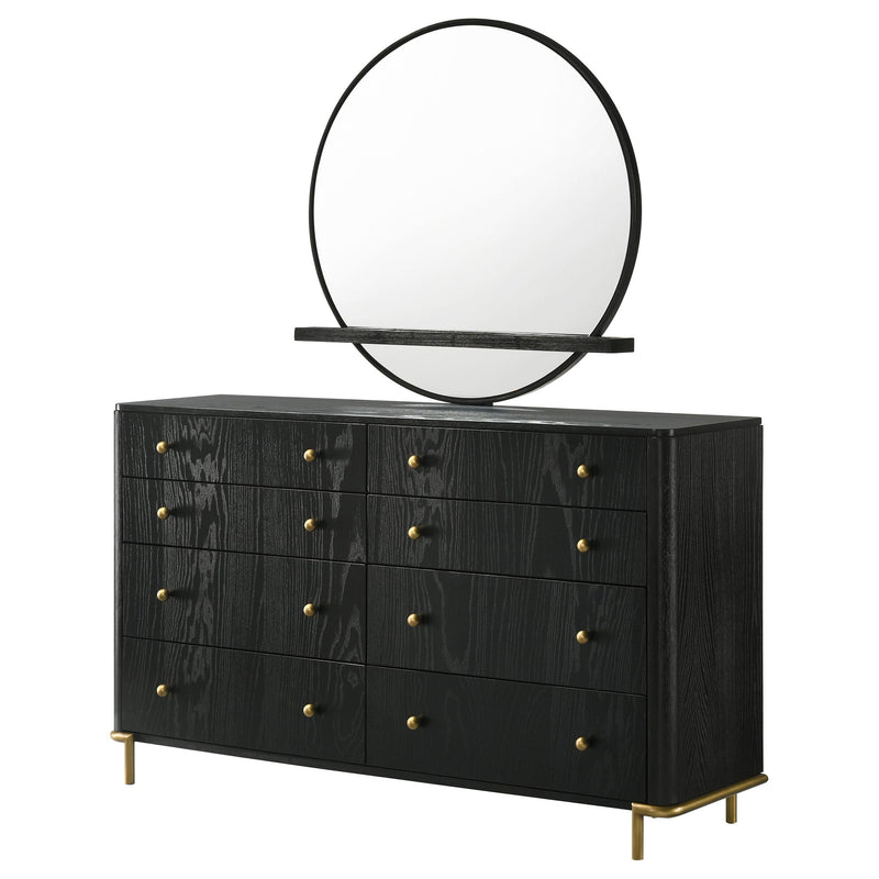 Arini 8-drawer Dresser with Mirror Black - 224333M
