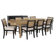 Arini 9-piece Extension Leaf Dining Table Set Sand Wash and Black - 108931-S9B