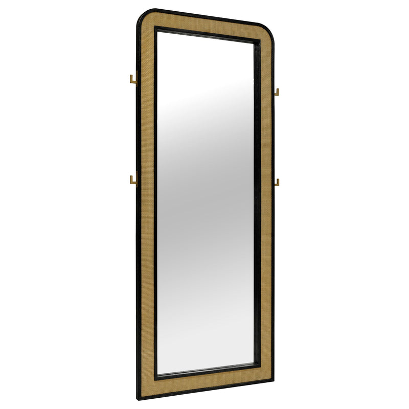 Arini Cane Weave Full Length Standing Floor Mirror Black - 224339