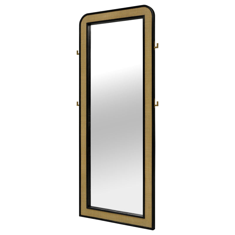 Arini Cane Weave Full Length Standing Floor Mirror Black - 224339
