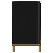 Arini Rattan Cane 2-door TV Stand Media Console Black - 720263