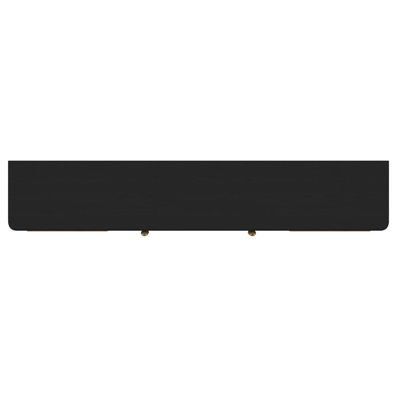 Arini Rattan Cane 2-door TV Stand Media Console Black - 720263
