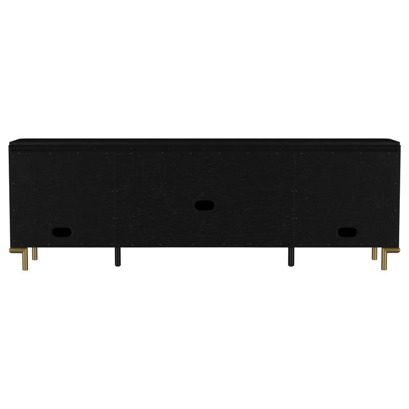 Arini Rattan Cane 2-door TV Stand Media Console Black - 720263