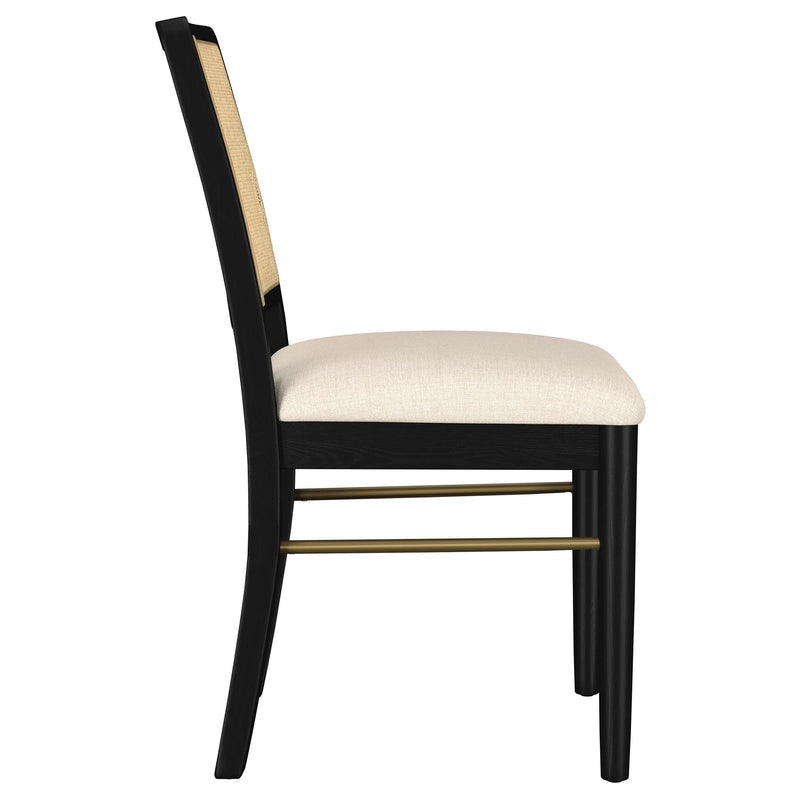 Arini Rattan Cane Dining Side Chair Black (Set of 2) - 108932BLK