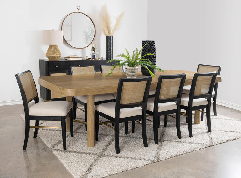 Arini Rattan Cane Dining Side Chair Black (Set of 2) - 108932BLK