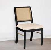 Arini Rattan Cane Dining Side Chair Black (Set of 2) - 108932BLK