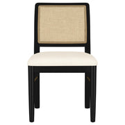 Arini Rattan Cane Dining Side Chair Black (Set of 2) - 108932BLK