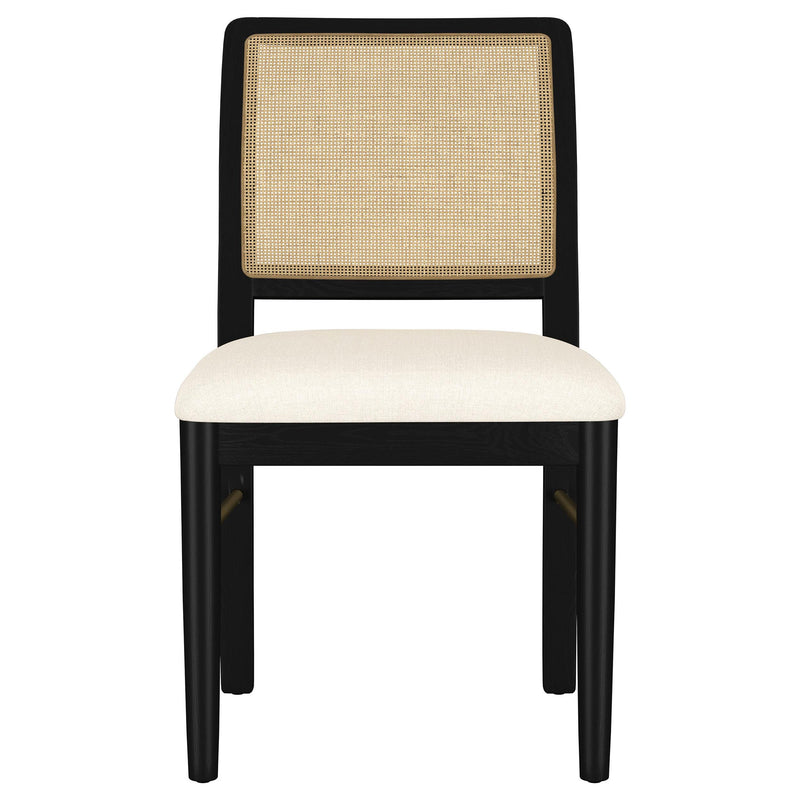 Arini Rattan Cane Dining Side Chair Black (Set of 2) - 108932BLK