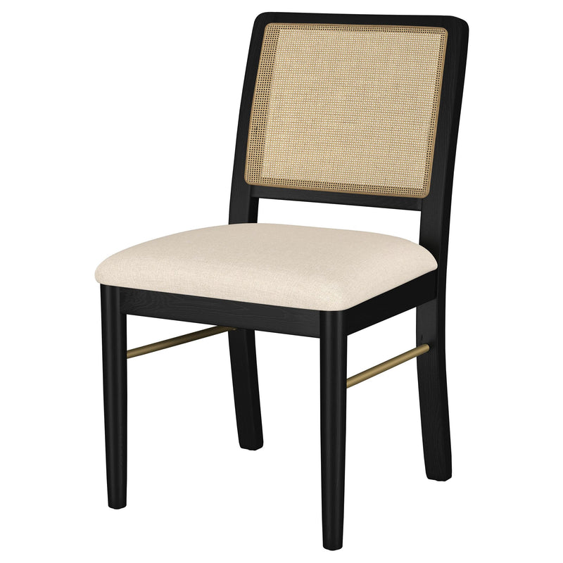 Arini Rattan Cane Dining Side Chair Black (Set of 2) - 108932BLK