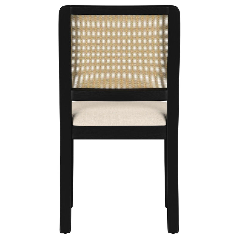 Arini Rattan Cane Dining Side Chair Black (Set of 2) - 108932BLK