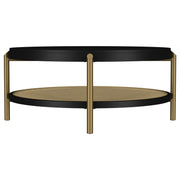 Arini Round Coffee Table With Storage Shelf Black - 706198