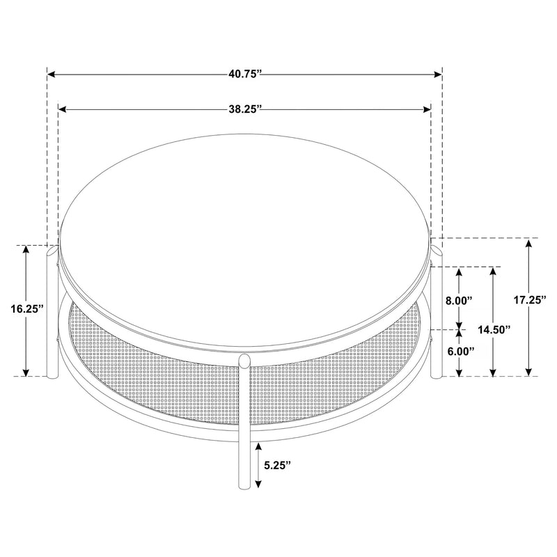 Arini Round Coffee Table With Storage Shelf Black - 706198