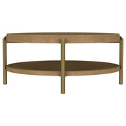 Arini Round Coffee Table With Storage Shelf Sand Wash - 706188
