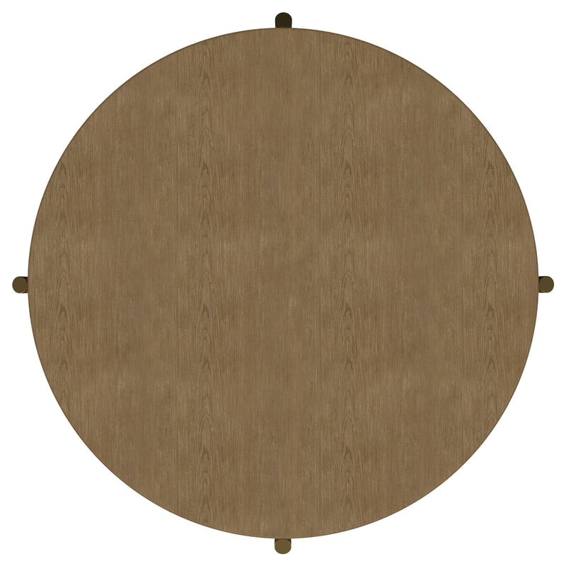 Arini Round Coffee Table With Storage Shelf Sand Wash - 706188