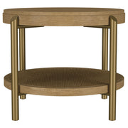 Arini Round End Side Table With Storage Shelf Sand Wash - 706187