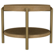 Arini Round End Side Table With Storage Shelf Sand Wash - 706187