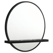 Arini Round Vanity Wall Mirror with Shelf Black - 224338
