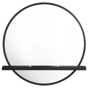 Arini Round Vanity Wall Mirror with Shelf Black - 224338