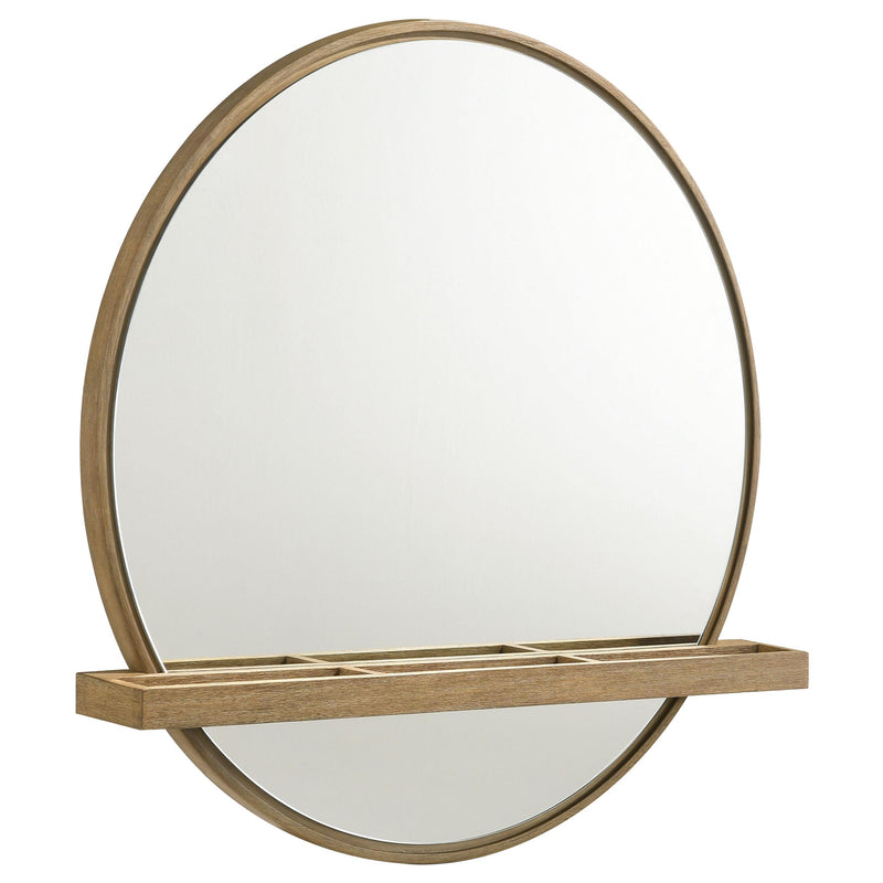 Arini Round Vanity Wall Mirror with Shelf Sand Wash - 224308