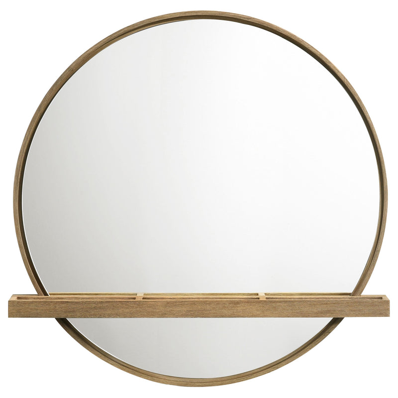 Arini Round Vanity Wall Mirror with Shelf Sand Wash - 224308