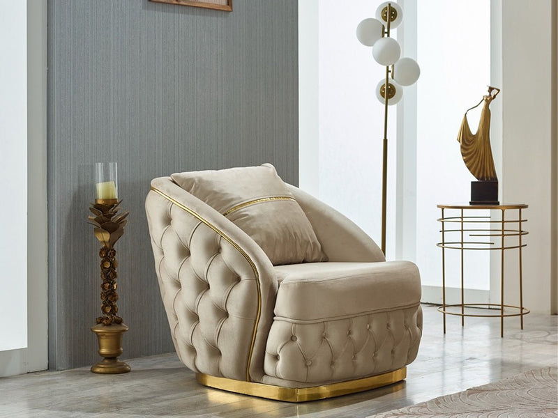 Arizona 28" Wide Tufted Armchair - Gate FurnitureAccent Chairs