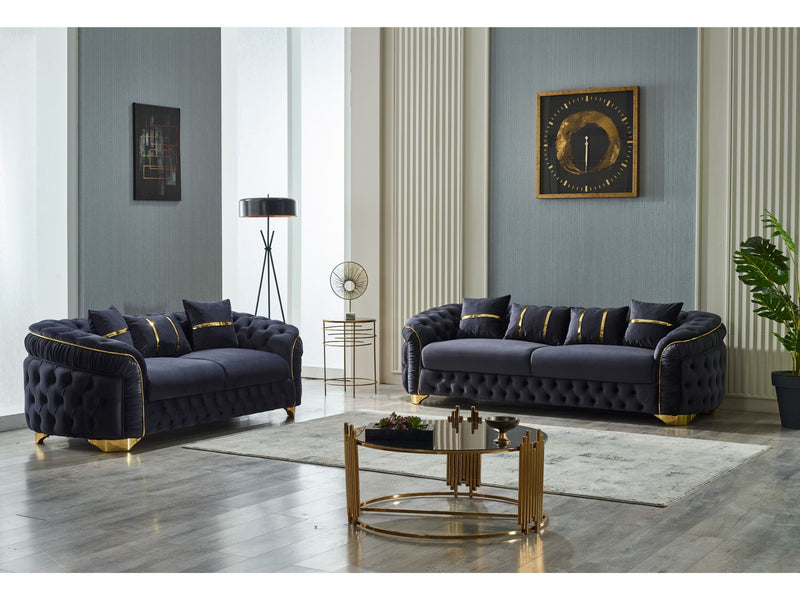 Arizona 4-pieces (Sofa & Loveseat & 2 Chair) Livingroom Set Anthracite in Anthracite - 101-ARI-ANK154-3211