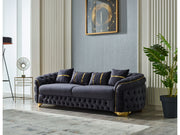 Arizona 4-pieces (Sofa & Loveseat & 2 Chair) Livingroom Set Anthracite in Anthracite - 101-ARI-ANK154-3211