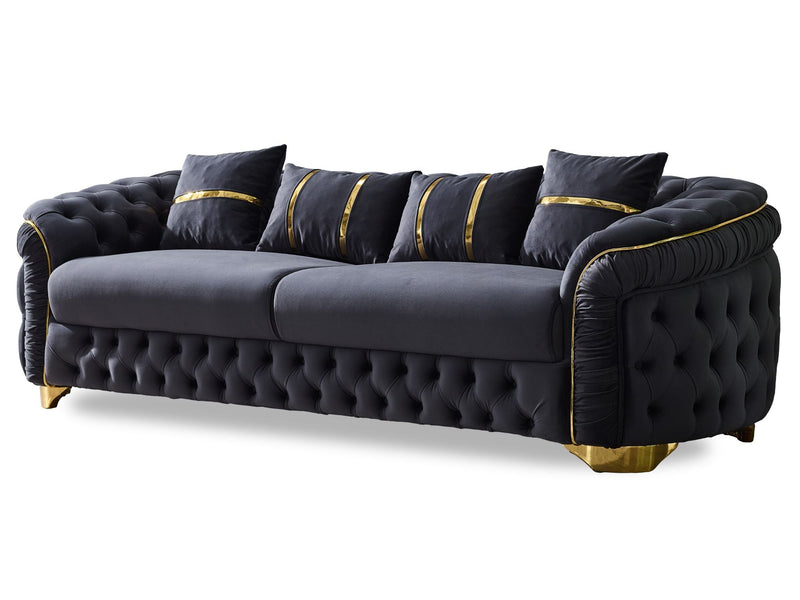 Arizona 4-pieces (Sofa & Loveseat & 2 Chair) Livingroom Set Anthracite in Anthracite - 101-ARI-ANK154-3211