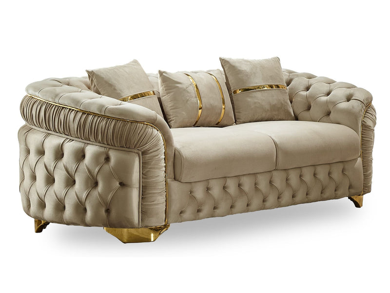 Arizona Stationary Loveseat Beige in Beige - 101-ARI-ANK529-2