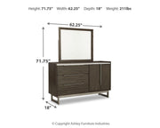 Arkenton Grayish Brown Dresser and Mirror - B786B1