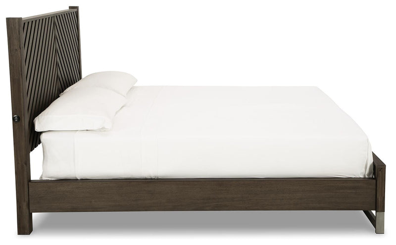 Arkenton Grayish Brown King Panel Bed - B786B4