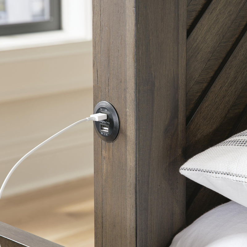 Arkenton Grayish Brown King Panel Bed - B786B4