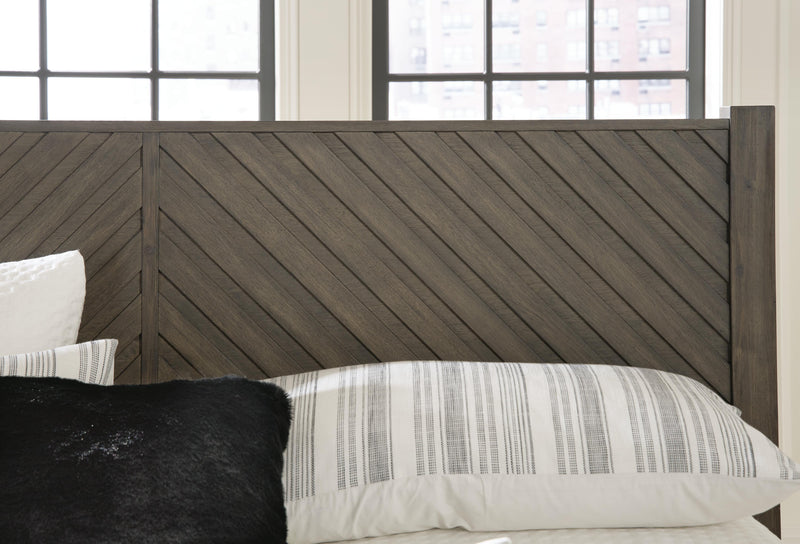 Arkenton Grayish Brown King Panel Bed - B786B4
