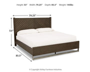 Arkenton Grayish Brown King Panel Bed - B786B4