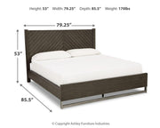 Arkenton Grayish Brown King Panel Bed, Dresser and Mirror - B786B8