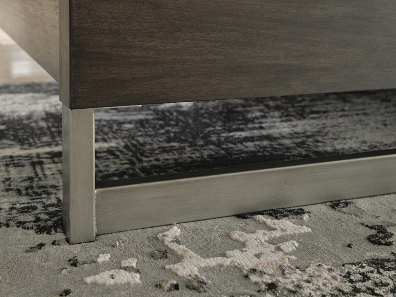 Arkenton Grayish Brown King Panel Bed, Dresser and Mirror - B786B8