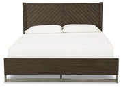Arkenton Grayish Brown King Panel Bed, Dresser and Mirror - B786B8