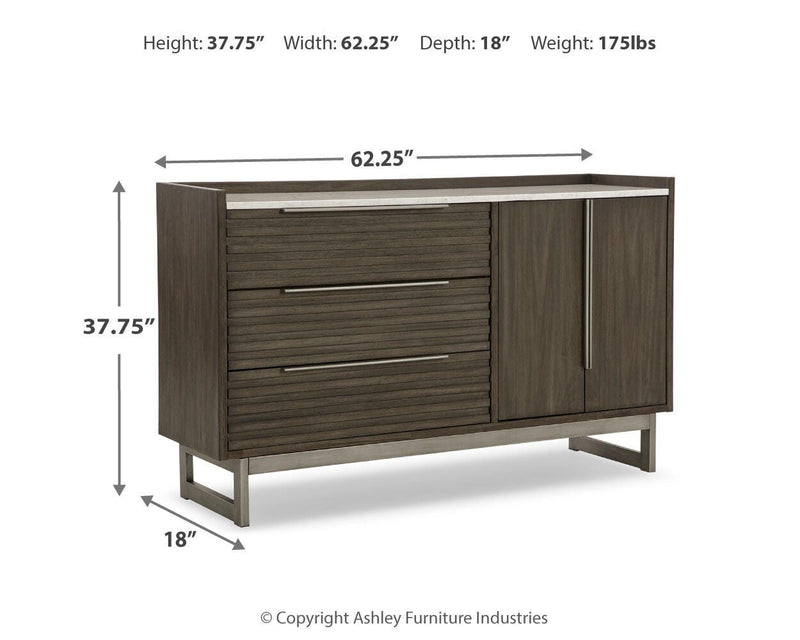 Arkenton Grayish Brown/White Dresser - B786-31