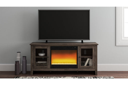 Arlenbry Gray 60" TV Stand with Electric Fireplace - Gate FurnitureTV Stand