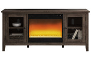 Arlenbry Gray 60" TV Stand with Electric Fireplace - Gate FurnitureTV Stand