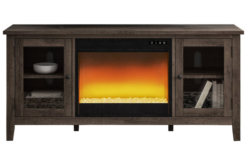 Arlenbry Gray 60" TV Stand with Electric Fireplace - Gate FurnitureTV Stand