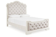 Arlendyne Antique White Queen Upholstered Bed - Gate FurnitureQueen Bed