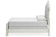 Arlendyne Antique White Queen Upholstered Bed - Gate FurnitureQueen Bed
