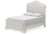 Arlendyne Antique White Queen Upholstered Bed - Gate FurnitureQueen Bed