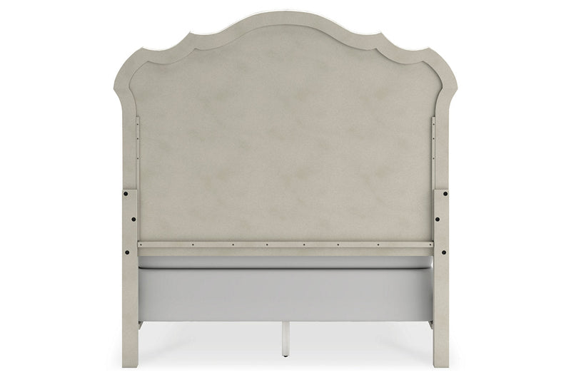Arlendyne Antique White Queen Upholstered Bed - Gate FurnitureQueen Bed