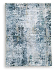 Arlenmont Blue/White/Brown 5' x 7' Memory Foam Area Rug - R407482