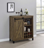 Arlington Sliding Door Home Bar Wine Cabinet Rustic Oak - 182852